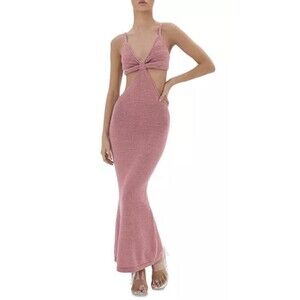 Cult Gaia SERITA DRESS Size XS Knit Cut out Midi Pink Jaipur Resort Maxi NEW NWT